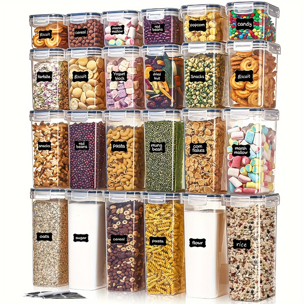 Food Storage Pantry - 24 Recipientes para Almacenamiento de Alimentos,
