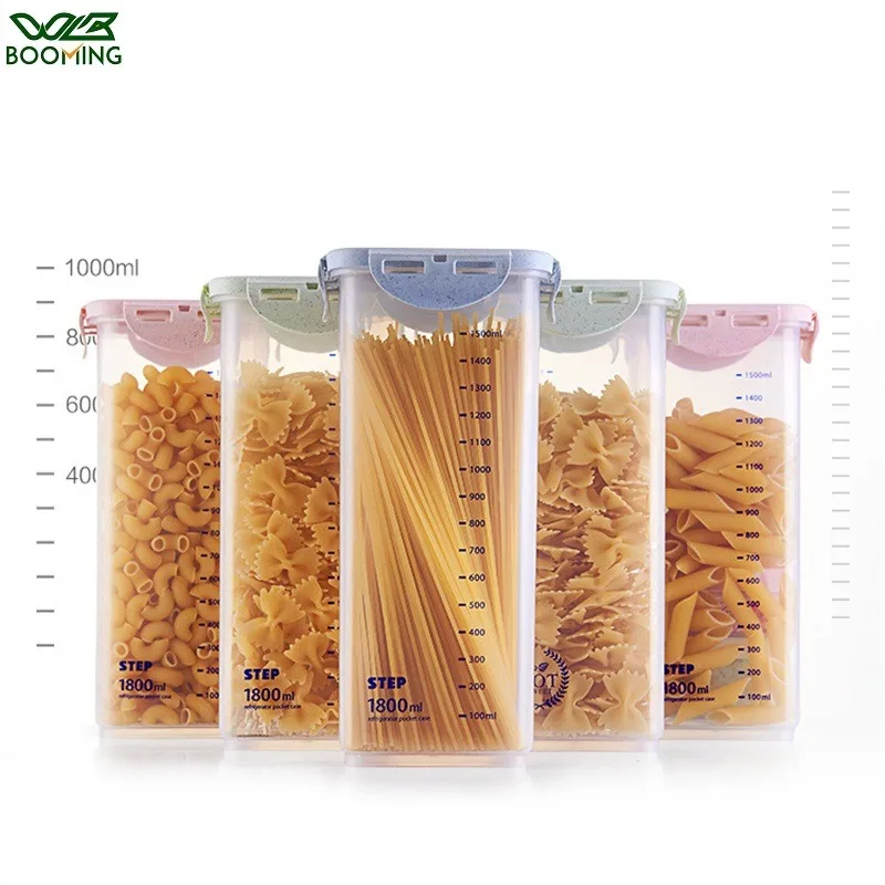 Airtight Cereal Jar - WBBOOMING Caja de plástico saludable para