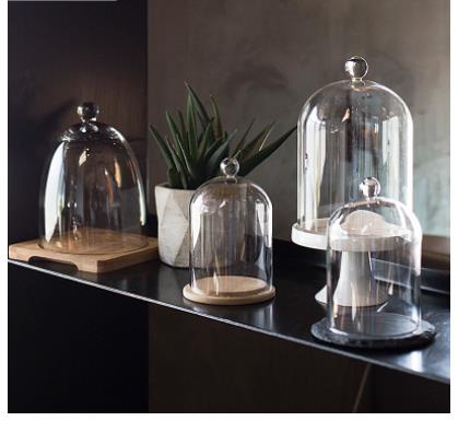 Food Storage Glass Set - Plato de pastel con cubierta de