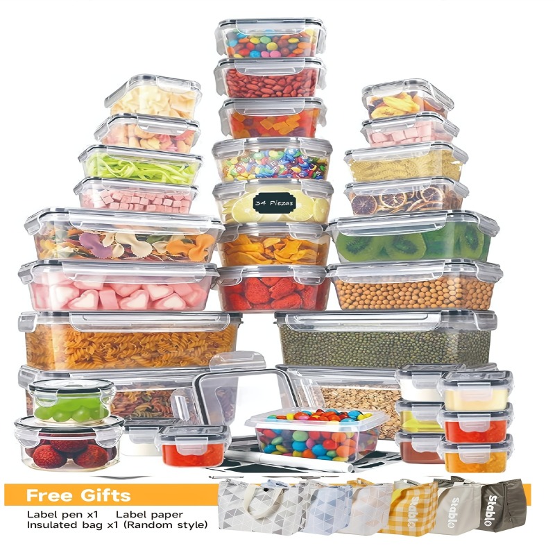 Food Storage Pantry - Juego de 48 Recipientes para Almacenamiento