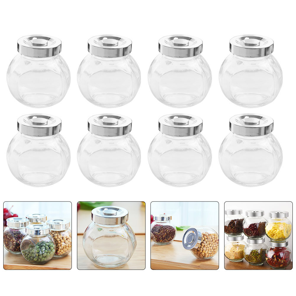 Airtight Cereal Jar - 8 Frascos de Vidrio Transparentes y