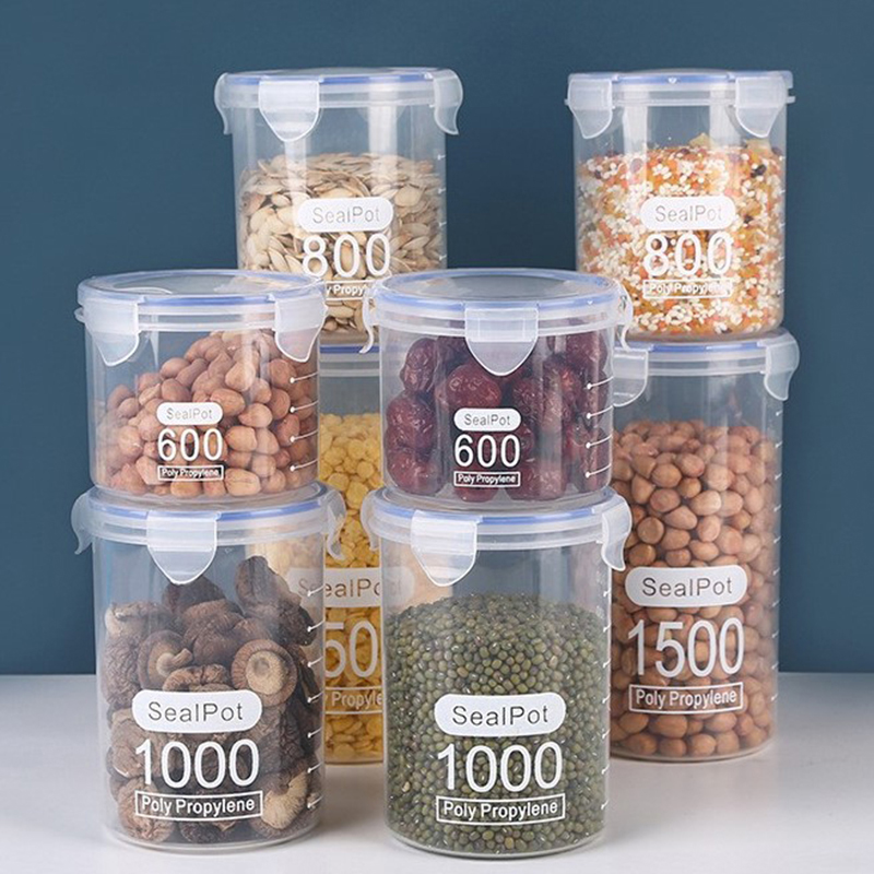 Food Storage Jar Set - Frascos sellados con escala para cocina,