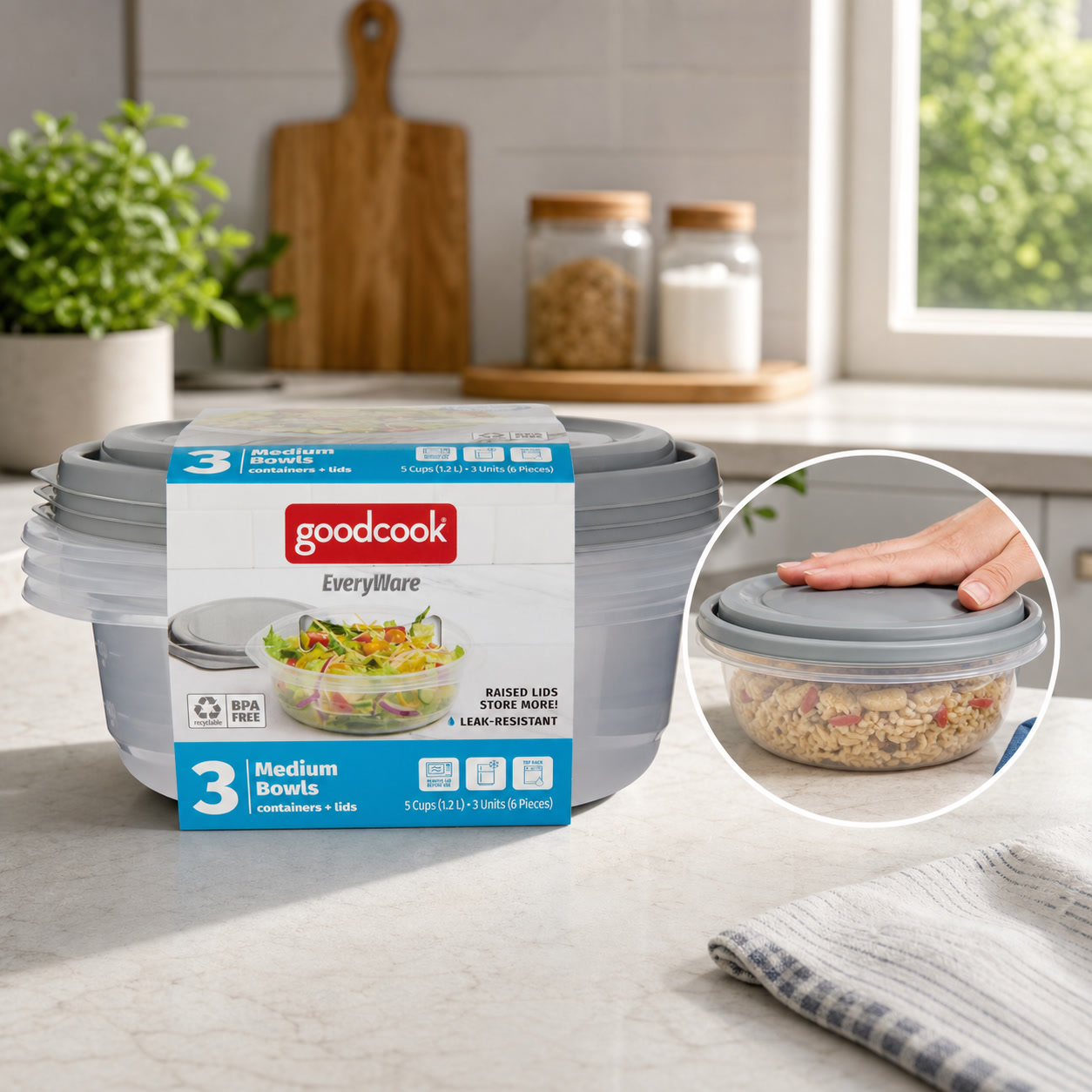 6 recipientes redondos de 5 ta - Food Storage Pantry reseña y precio