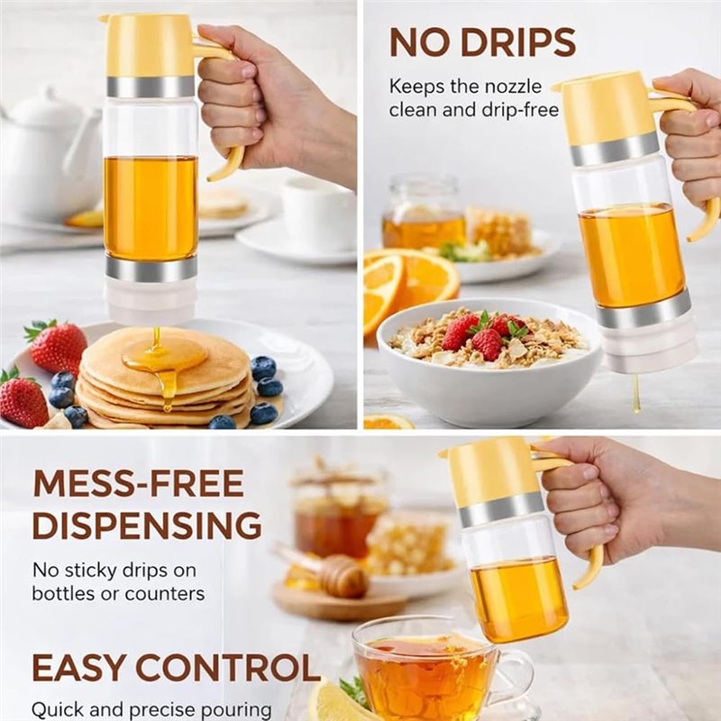 Dispensador de miel sin goteo  - Food Storage Glass Box reseña y precio