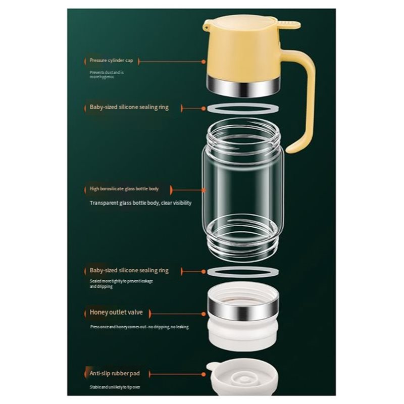 Dispensador de miel sin goteo  - Food Storage Glass Box reseña y precio