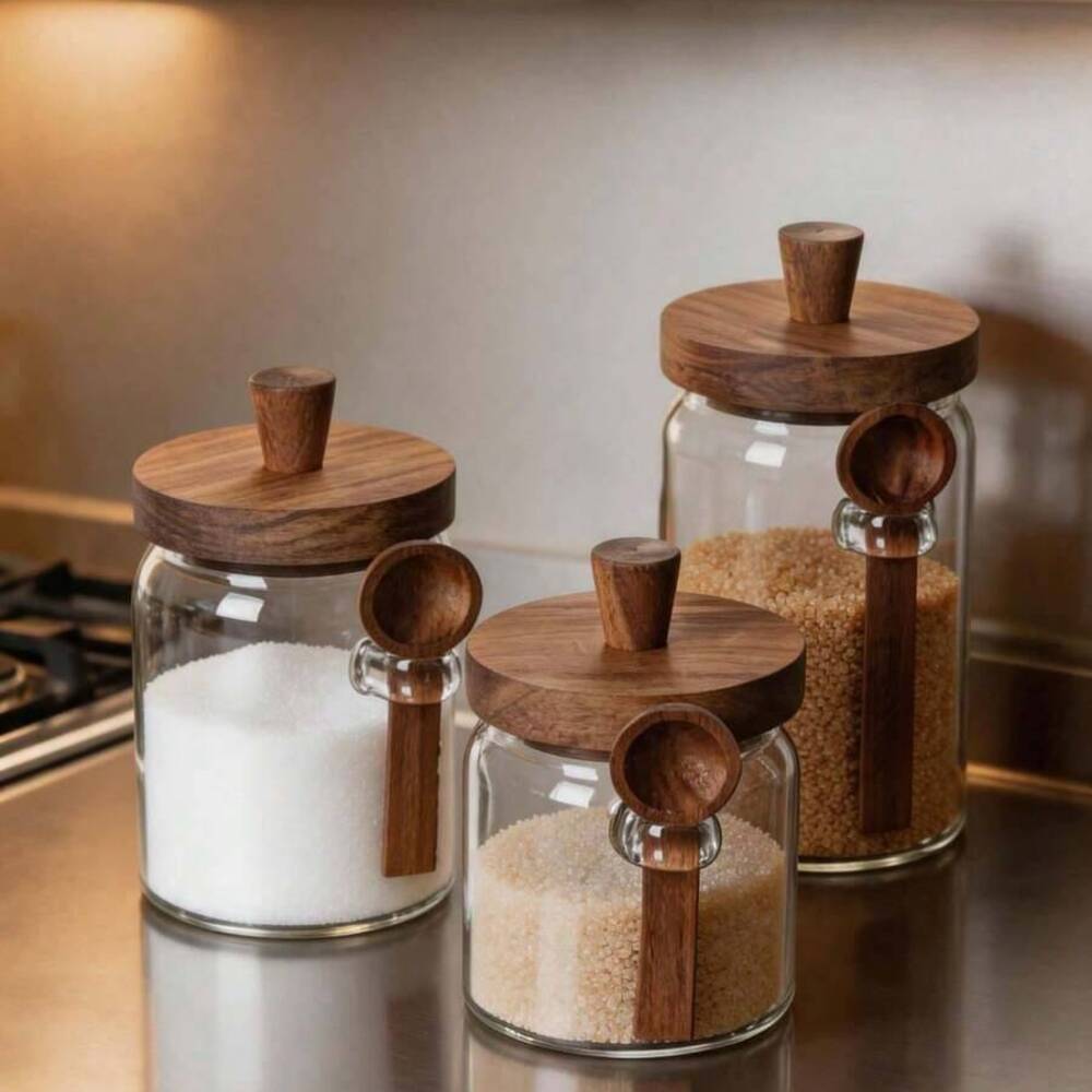 Juego de 3 tarros de vidrio tr - Food Storage Glass Set reseña y precio