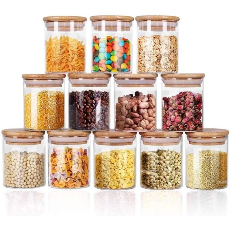 Juego de 12 tarros de vidrio c - Food Storage Glass Set reseña y precio