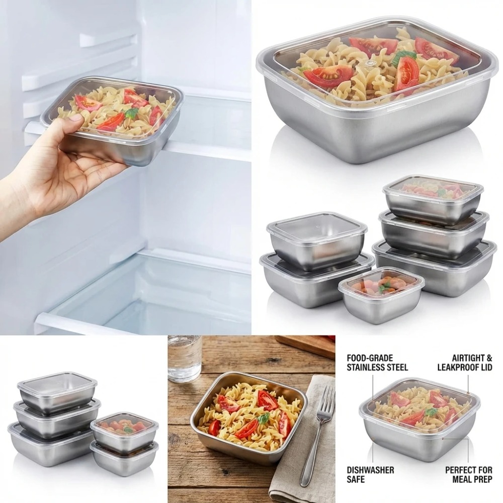 Juego de 6 Recipientes Herméti - Food Storage Kitchen Container Set reseña y precio