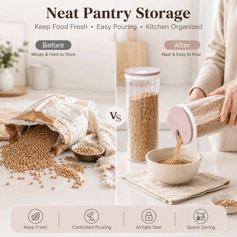 Caja de Almacenamiento de Fide - Food Storage Pantry reseña y precio