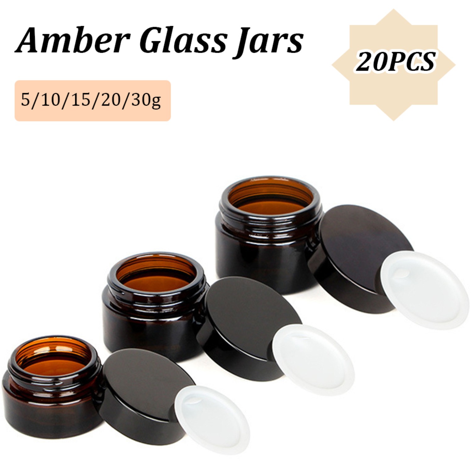 Frascos de vidrio ámbar pequeñ - Food Storage Glass Set reseña y precio