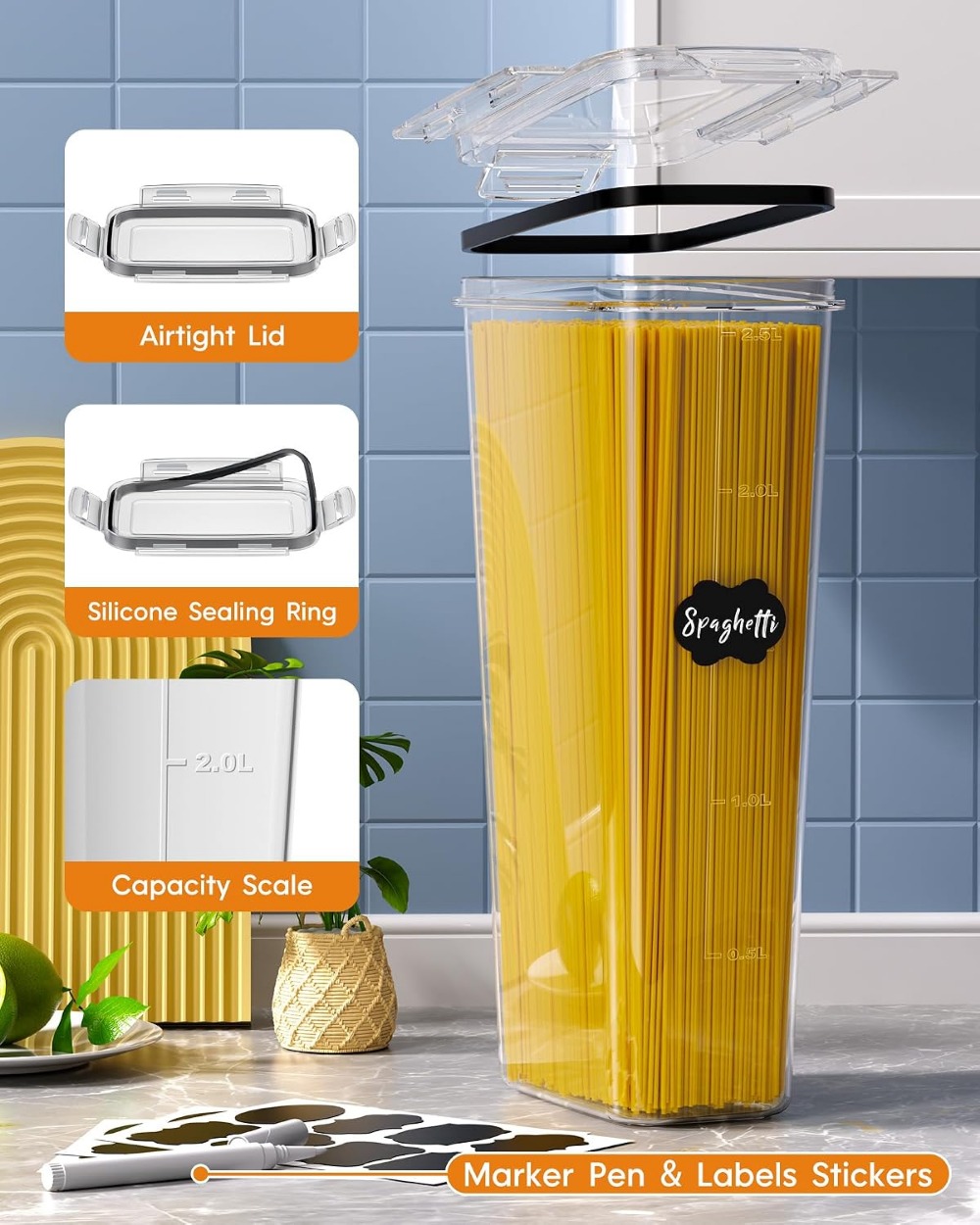 24 Recipientes Herméticos para - Food Storage Canister reseña y precio