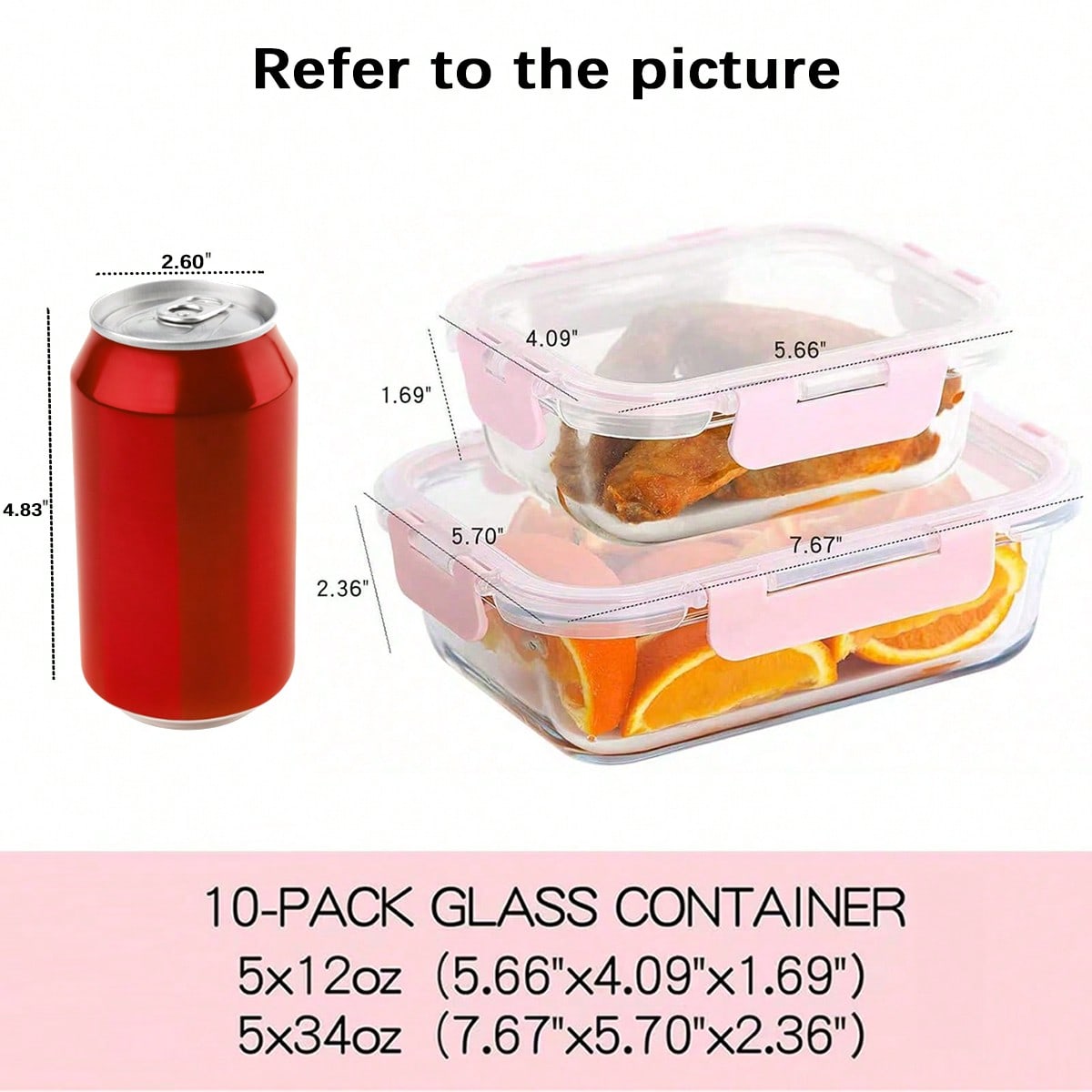 Paquete de 10 Recipientes de V - Food Storage Glass Box reseña y precio