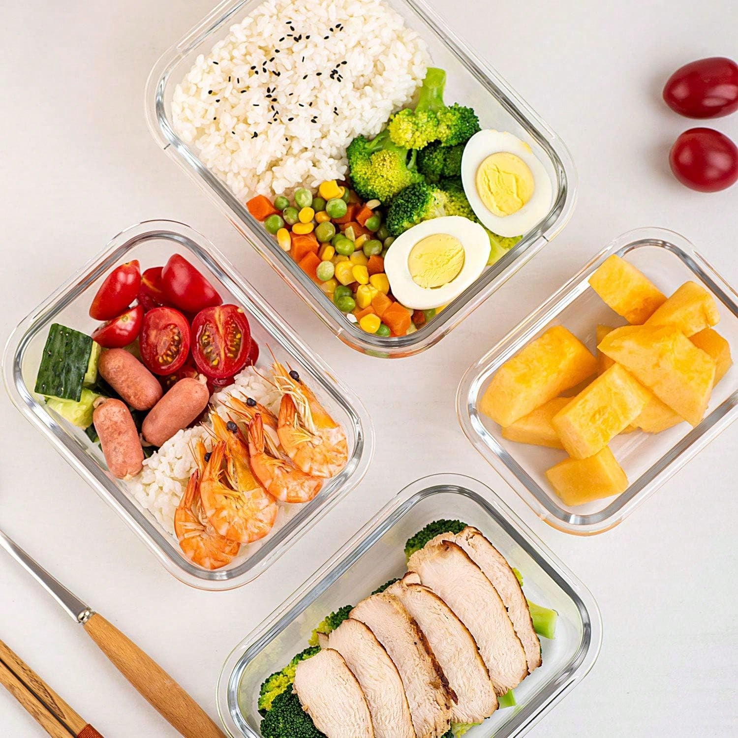Paquete de 10 Recipientes de V - Food Storage Glass Box reseña y precio